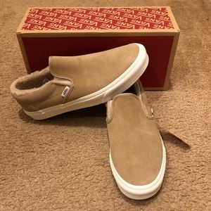vans slip on suede fleece